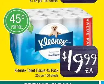 Farmer Jack's Kleenex Toilet Tissue 100 Sheets offer