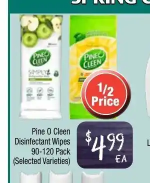 Farmer Jack's Pine O Cleen Disinfectant Wipes 90-120 Pack offer