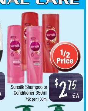 Farmer Jack's Sunsilk Shampoo or Conditioner 350ml offer