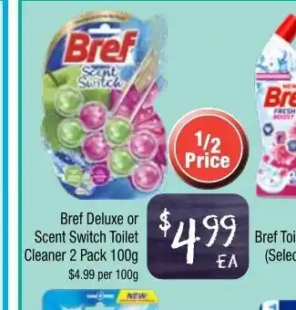 Farmer Jack's Bref Deluxe or Scent Switch Toilet Cleaner 2 Pack 100g offer