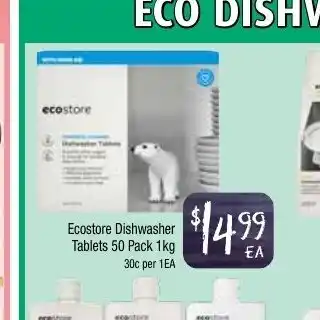 Farmer Jack's Ecostore Dishwasher Tablets 50 Pack 1kg offer