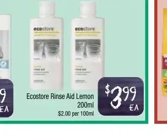 Farmer Jack's Ecostore Rinse Aid Lemon 100ml offer