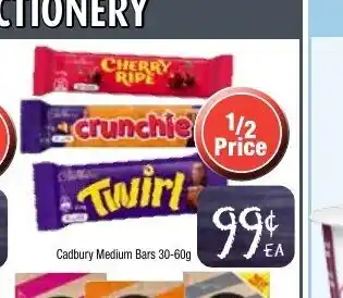 Farmer Jack's Cadbury Medium Bars 30-60g offer