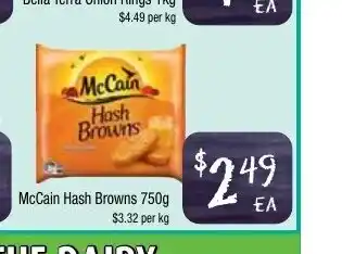 Farmer Jack's McCain Hash Browns 750g offer