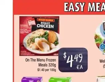 On the Menu Frozen Meals 100g