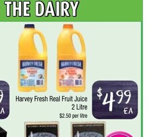 Farmer Jack's Harvey Fresh Real Fruit Juice 2 Litre offer