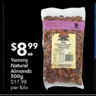 Yummy Natural Almonds 1kg