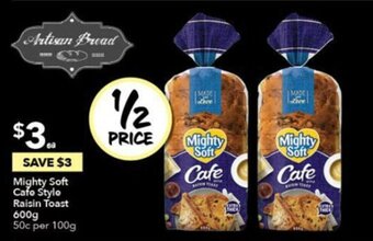 Ritchies Mighty Soft Cafe Style Raisin Toast 600g offer