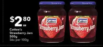 Ritchies Cottee's Strawberry Jam 500g offer