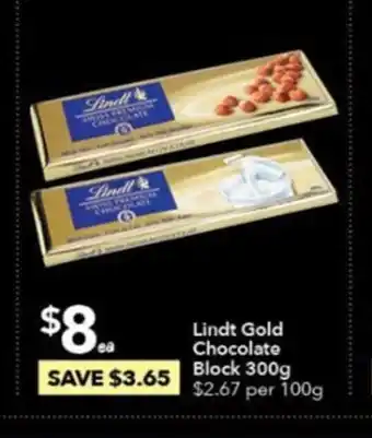 Ritchies Lindt Gold Chocolate Block 100g offer