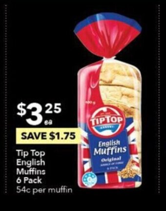 Ritchies Tip Top English Muffins 6 Pack offer
