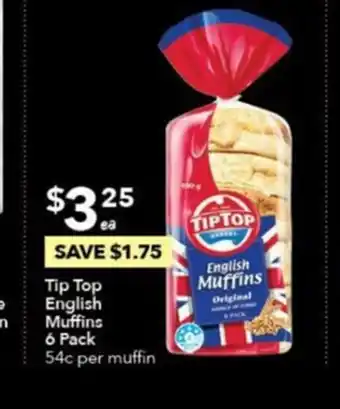 Ritchies Tip Top English Muffins per Muffin offer
