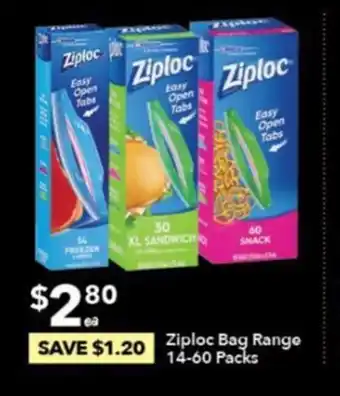 Ziploc Bag Range 14-60 Packs