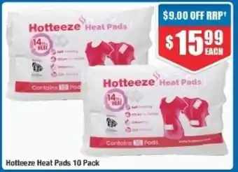 Chemist Warehouse Hotteeze Heat Pads 10 packs offer