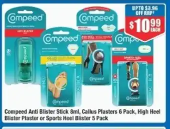 Chemist Warehouse Compeed Anti Blister Stick 8ml, Callus Plaster 6 pack, High Heel Blister Plaster or Sport Heel Blister 5 pack offer