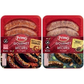 Coles Primo gourmet sausages 450g offer