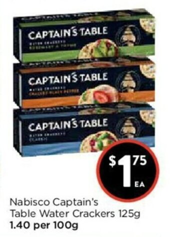 Foodworks Nabisco Captain's Table Water Crackers 125g offer