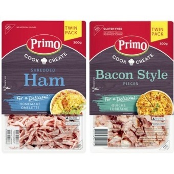 Coles Primo bacon stye pieces twin pack 300g offer