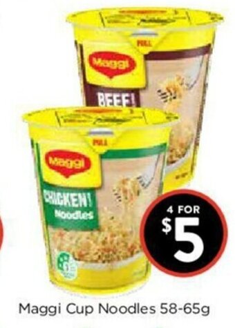 Foodworks Maggi Cup Noodles 58-65g offer