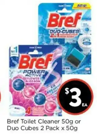 Bref Toilet Cleaner 50g or Duo Cubes 2 pack x 50g