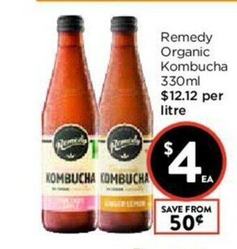 Foodworks Remedy Organic Kombucha 330ml offer