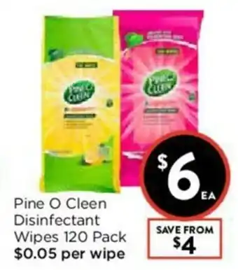Foodworks Pine O Clean Disinfectant Wipes 120 Pack offer