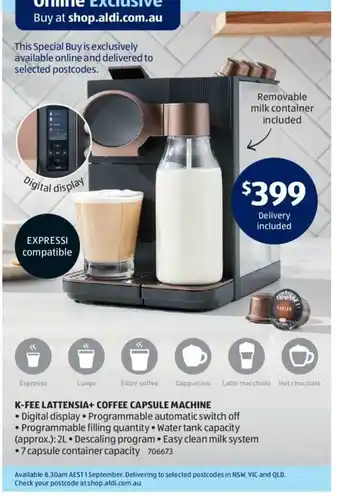 K-Fee Lattensia + Coffee Capsule Machine - 706673