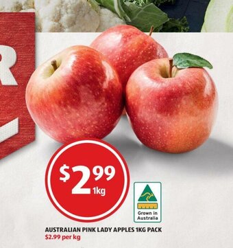 ALDI Australian Pink Lady Apples 1kg Pack offer