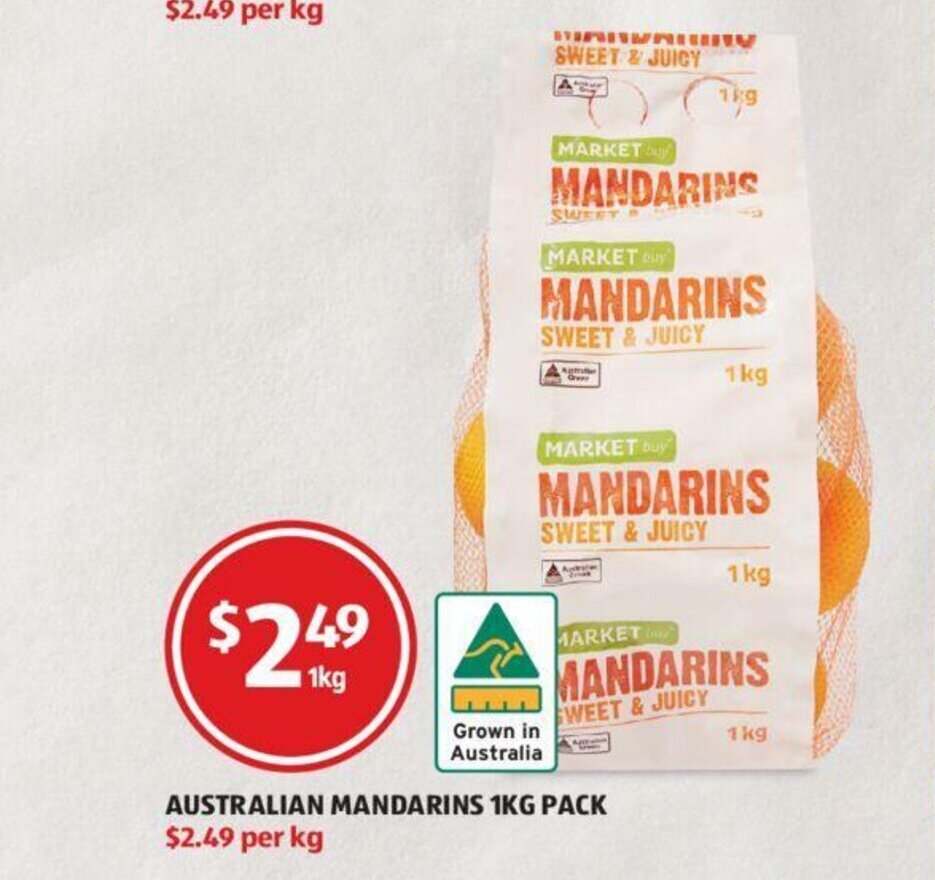 Australian Mandarins 1kg Pack offer at ALDI