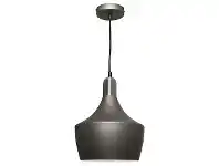 LivingStyles Bevo Metal Pendant Light, Cup, Charcoal / Satin Chrome offer