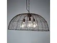 LivingStyles Cray Metal Wire Pendant Light, Dome, Antique Copper offer