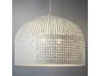 LivingStyles Esch Woven Iron Strips Pendant Light, Extra Large, Vintage White offer