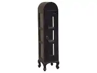 LivingStyles Gaidar Mahogany Timber Single Door Display Cabinet, Small, Chocolate offer