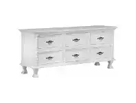 LivingStyles Jepara Mahogany Timber 6 Drawer Chest, Whtie offer