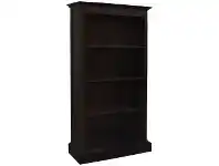 LivingStyles Tasmania Mahogany Timber Wide Bookcase, Chocolate offer