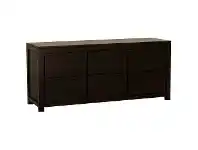 LivingStyles Amsterdam Mahogany Timber 6 Drawer Chest, Chocolate offer