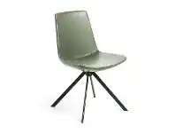 LivingStyles Eurobin PU Leather & Steel Dining Chair, Green offer
