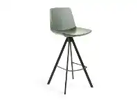 LivingStyles Eurobin PU Leather & Steel Counter Stool, Green offer
