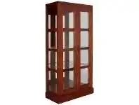 LivingStyles Paris Mahogany Timber Mirrored Back Display Cabinet, Mahogany offer