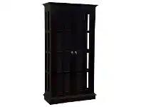 LivingStyles Mossman Mahogany Timber 2 Door Display Cabinet, Chocolate offer