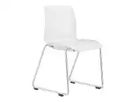 LivingStyles Pod Stackable Client Chair, Sled Leg, White offer
