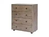 LivingStyles Cannes Reclaimed Timber 4 Drawer Tallboy offer