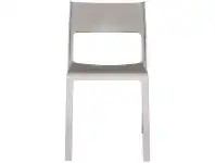 Trill Italian Made Commercial Grade Indoor / Outdoor Stackable Dining Chair, Light Grey