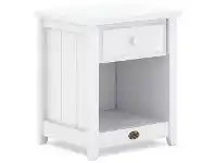 LivingStyles Boori Universal Wooden Bedside Table, Barley White offer