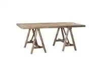 LivingStyles Roma Rustic Fir Timber Trestle Dining Table, 200cm offer