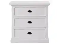 LivingStyles Halifax Grand Mahogany Timber 3 Drawer Bedside Table offer