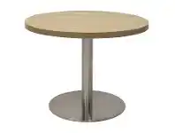 Estilo Round Coffee Table, 60cm, Oak / Stainless Steel