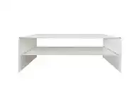 LivingStyles Glacier Glass Coffee Table, 120cm, White offer