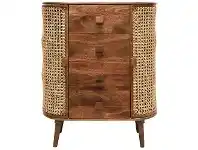 LivingStyles Sirocco Mango Wood & Cane 4 Drawer 2 Door Chest offer