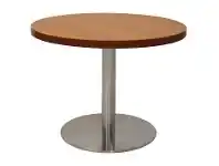 LivingStyles Estilo Round Coffee Table, 60cm, Cherry / Stainless Steel offer